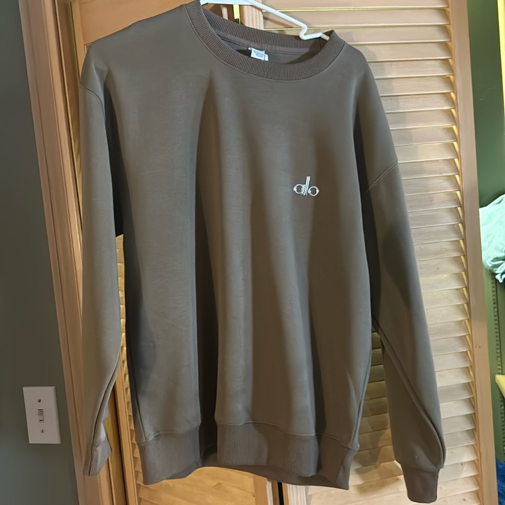 ALO Yoga Brown Crewneck Sweater Casual Knit